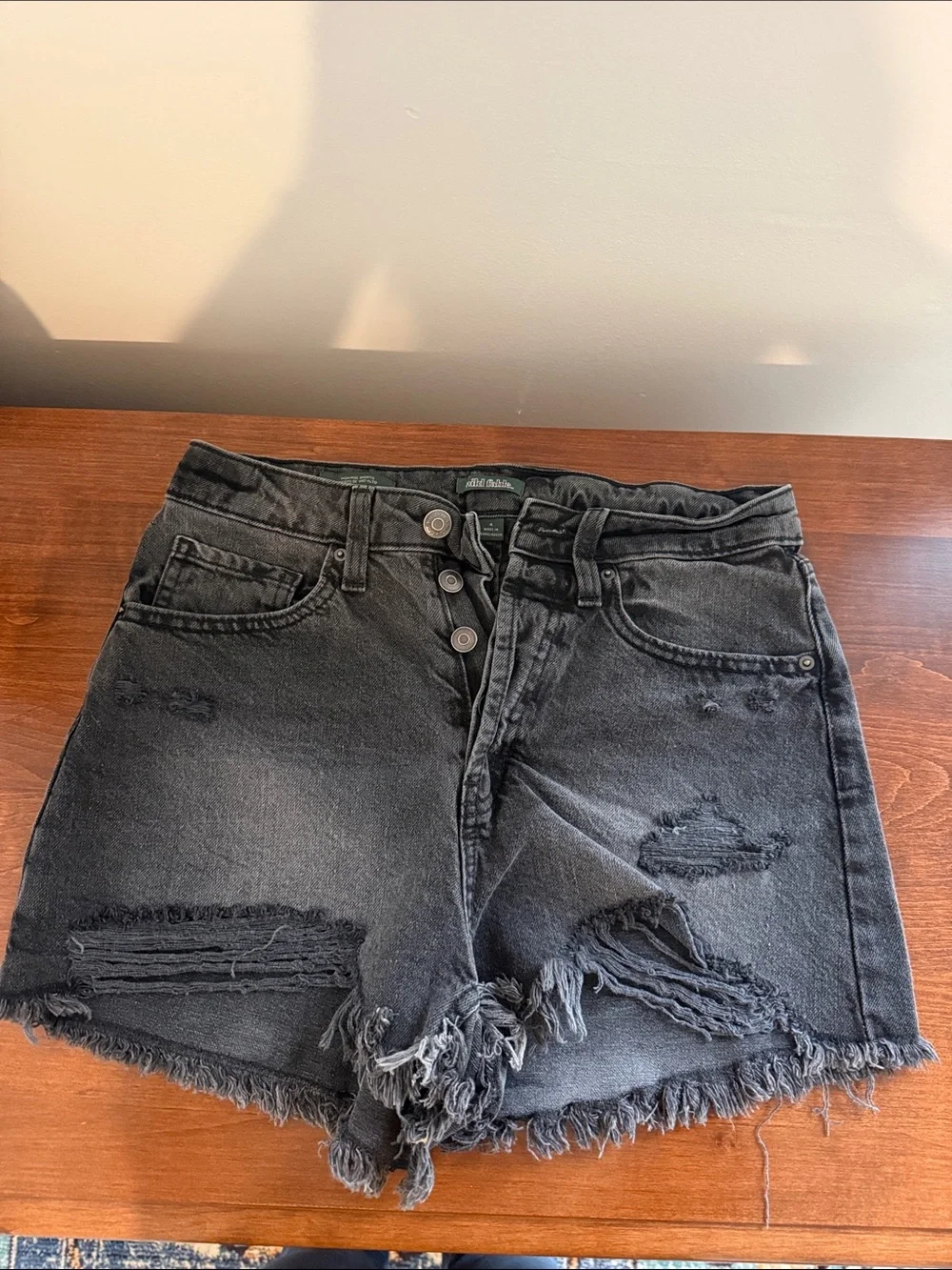 Black Denim Shorts